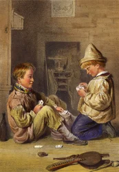 All Fours, Two Boys Playing Cards